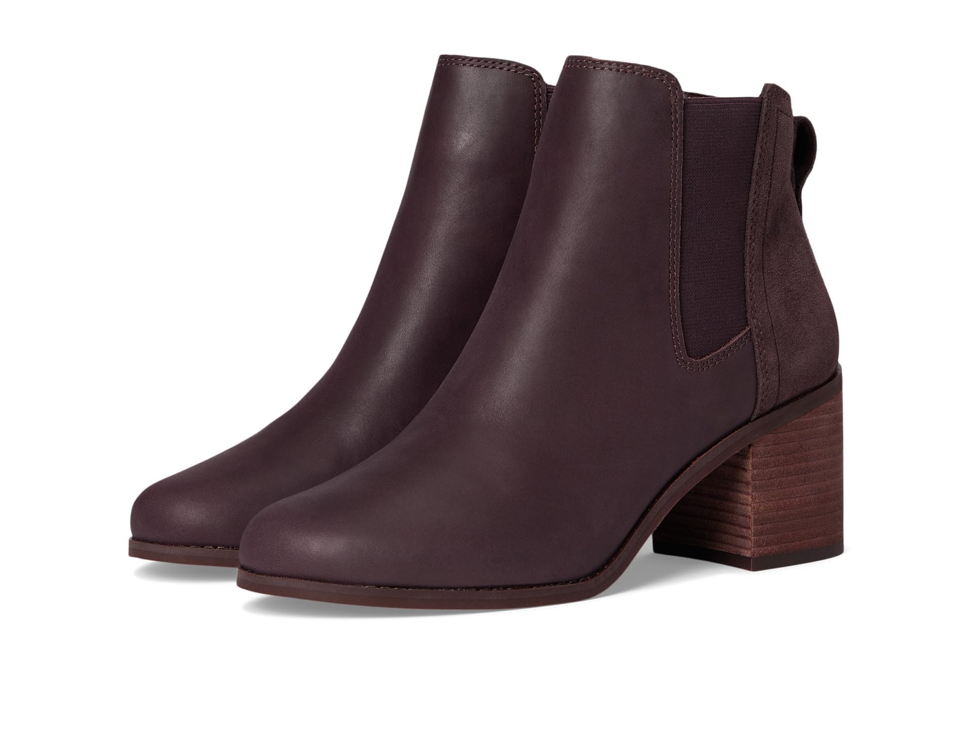 TOMS Women's Evelyn Chelsea Boot, Blackberry Leather/Suede, 6 UK