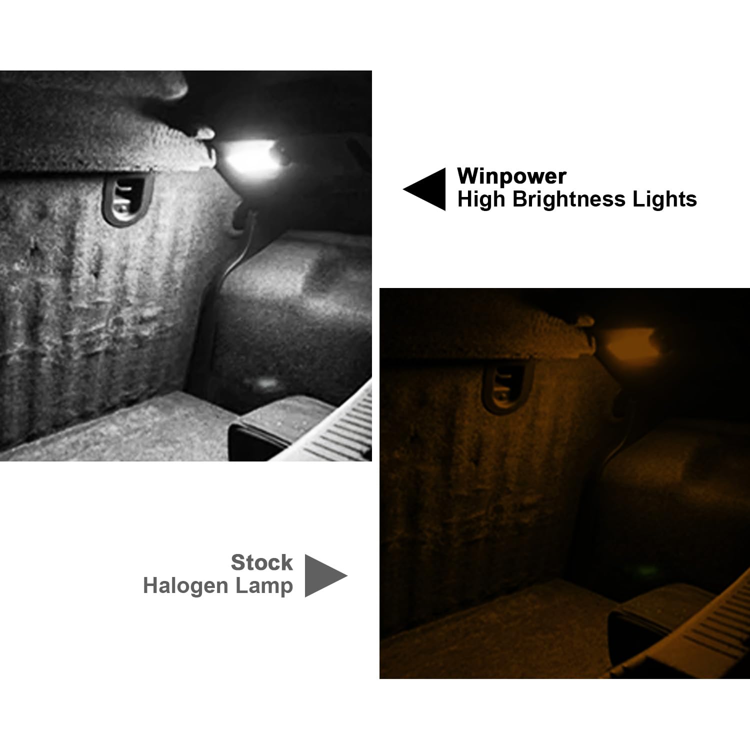 WinPower LED Samochód Światło na nogi Żarówka pod drzwiami Lampa bagażowa 6000K biały oświetlenie schowku na rękawiczki Kompatybilny z Volvo V40/V40CC V60 S60/80 XC40/60/90 itp., 2 sztuki