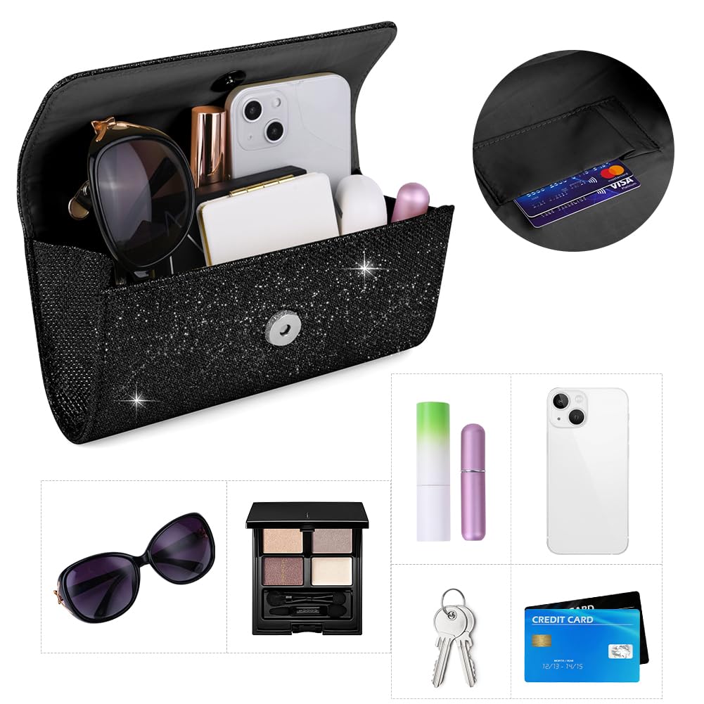 OSDUE Pochette Donna, Argento Cerimonia Borsa Catena Rimovibile per Tracolla, Borse a Spalla per Ballo di Fine Anno, Festa - Argento