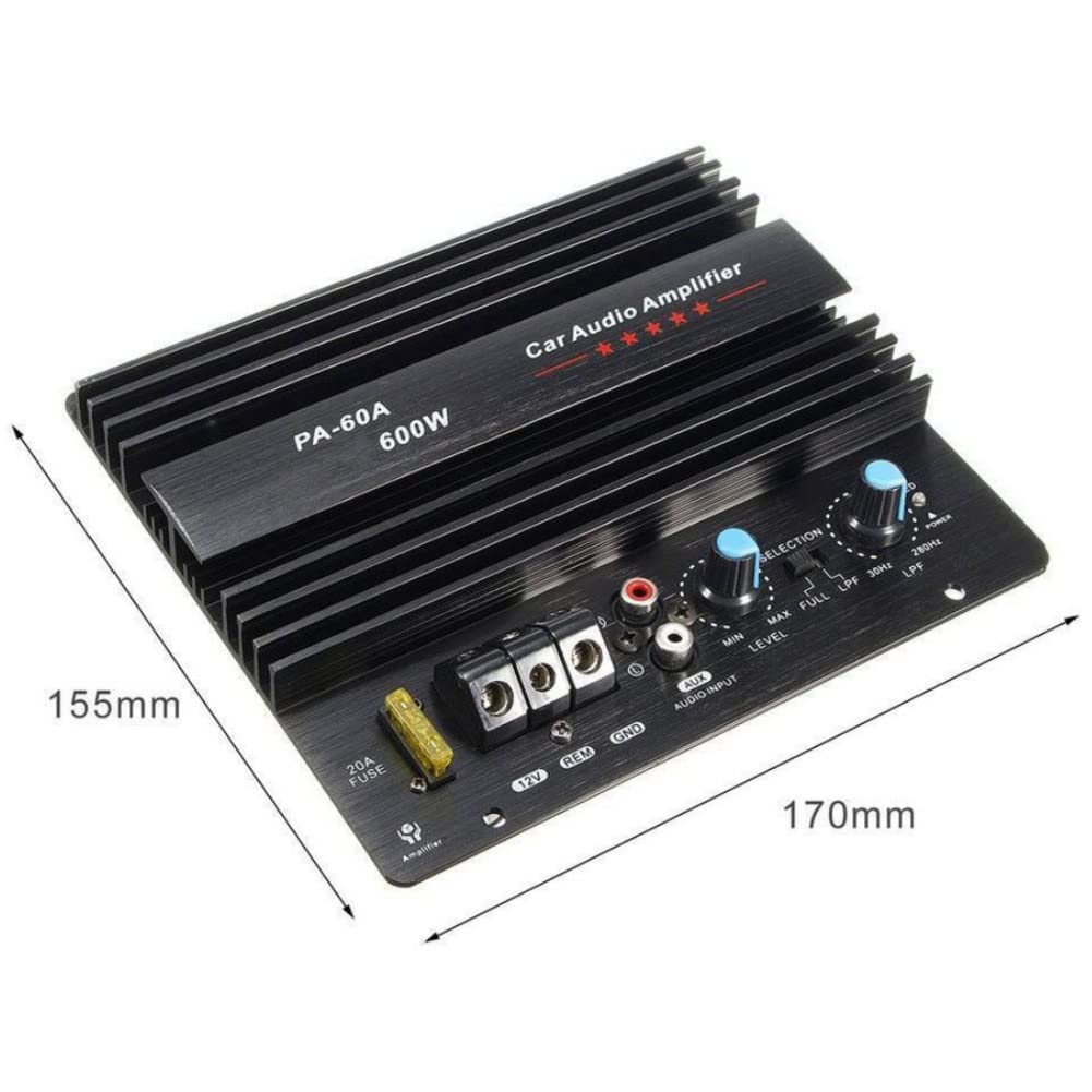 Auto Audio Verstärker, 1 Stück Subwoofer-Verstärker, 12 V, 600 W, Mono-Hochleistungs-Bass-Subwoofer-Verstärker für Auto-Lautsprecher-Modifikation