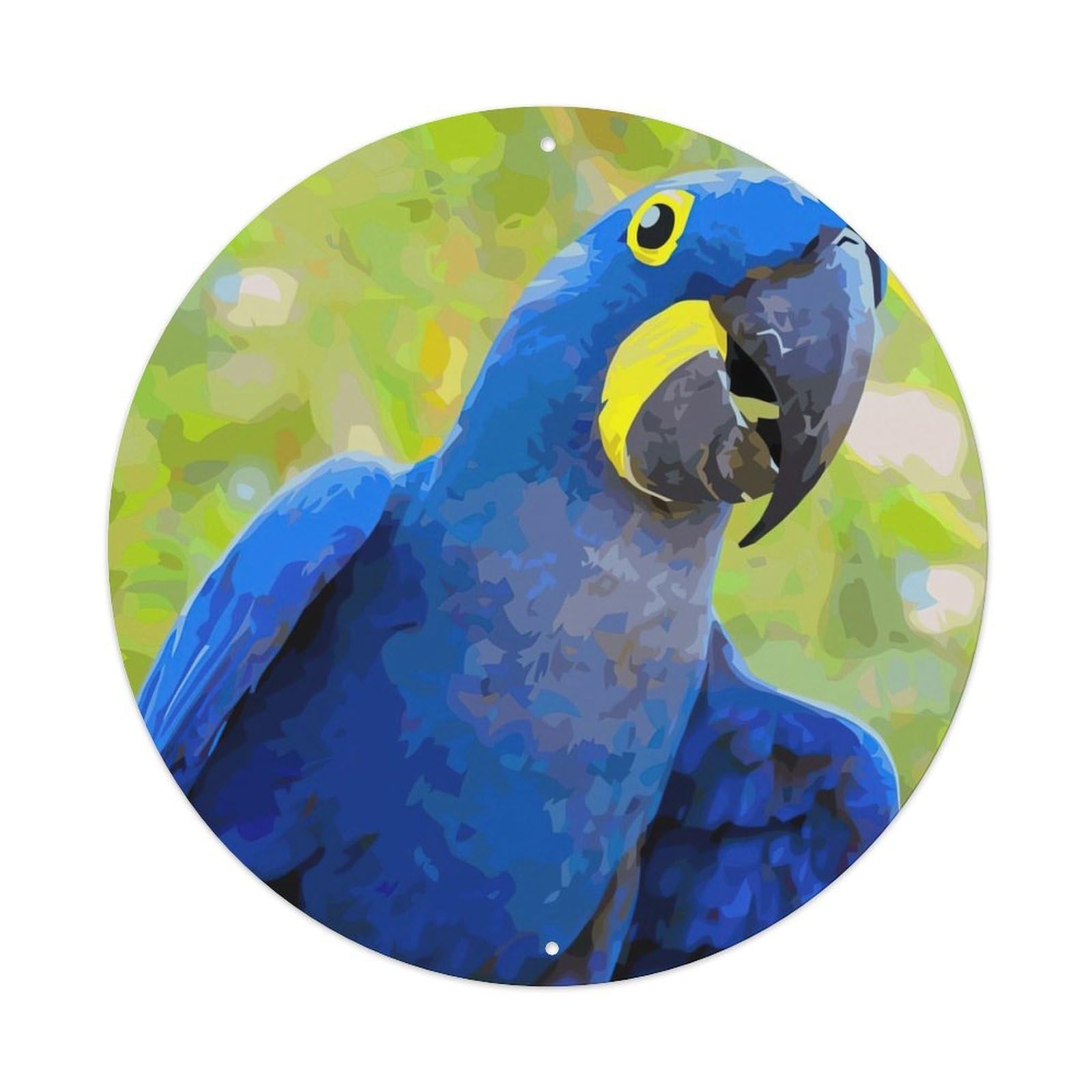 Animal Artwork Blue Macaw Metal Tin Sign