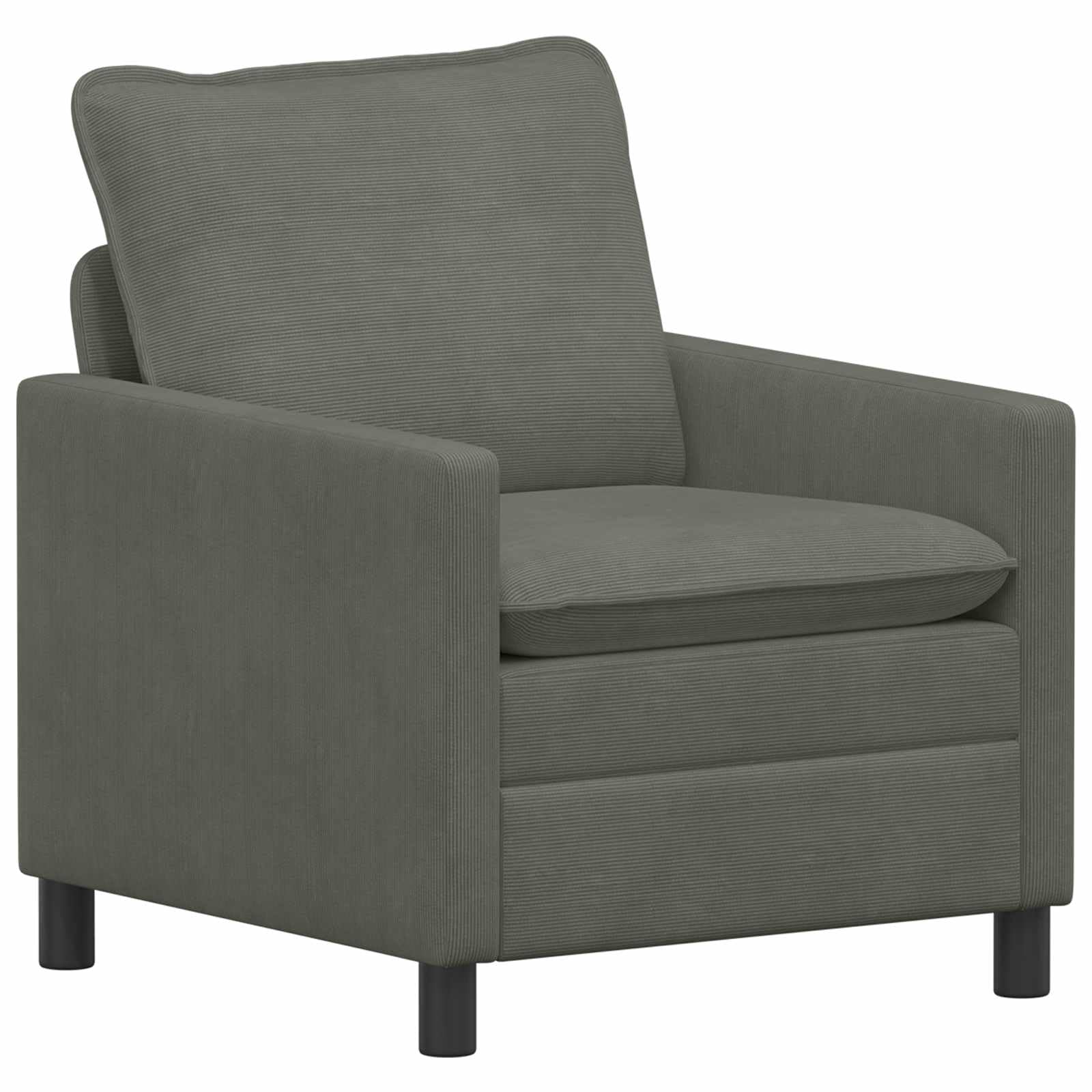 Juego de sofá de 2 piezas moderno de pana gris claro con marco de metal, sofá de 1 plaza y 2 plazas para salón de 3 personas con cojines extraíbles