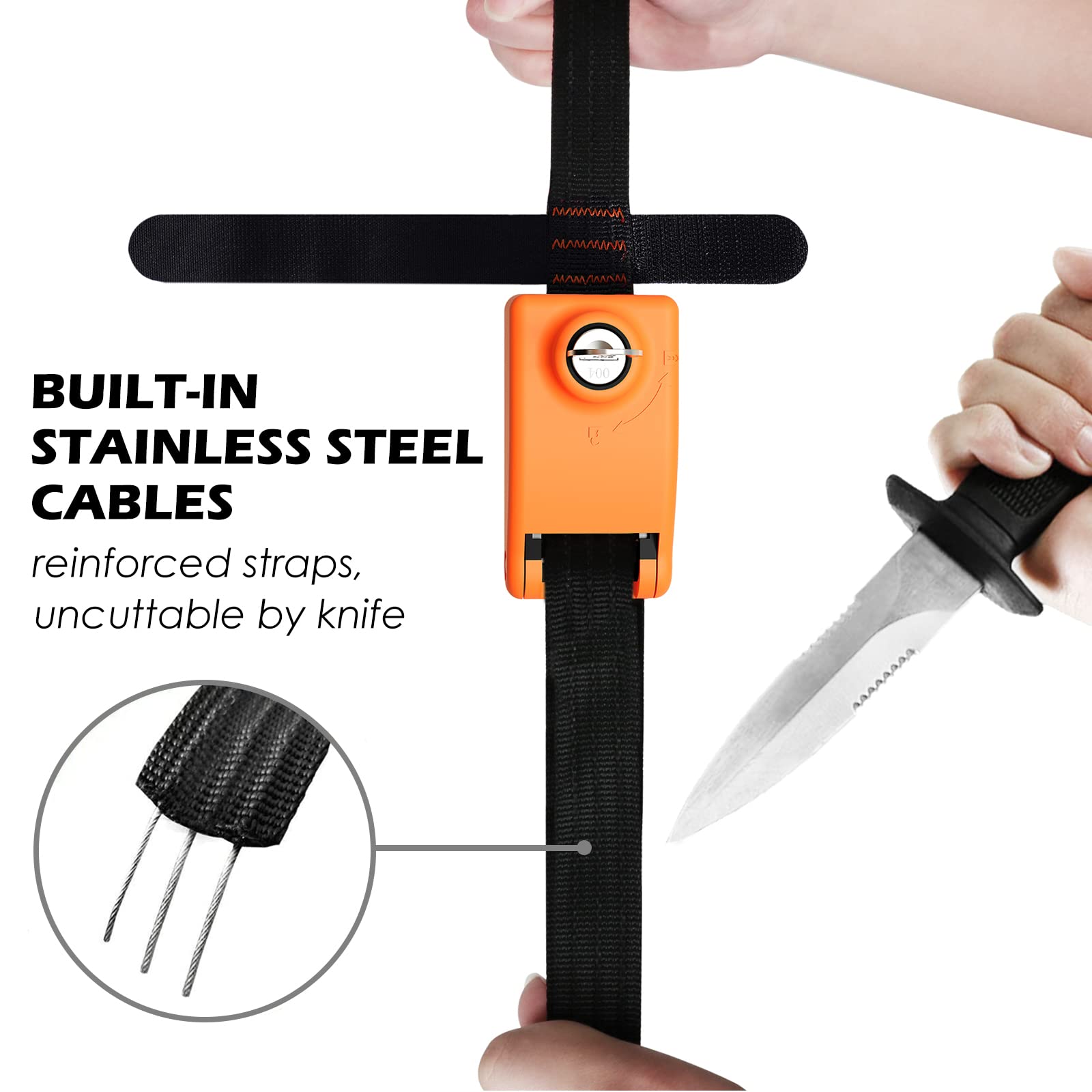 JINLLY Locking Tie Down Straps, 10FT Lockable Tie Down Strap with 3