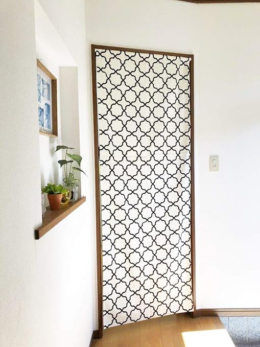 Amazon パネルカーテン ロングスクリーン 間仕切り パーテーション 目隠し のれん カーテン 冷暖房効率アップ おしゃれ デザイン 壁掛け タペストリー 北欧 モロッカン柄 幅73 丈195 Cm カーテン ブラインド オンライン通販