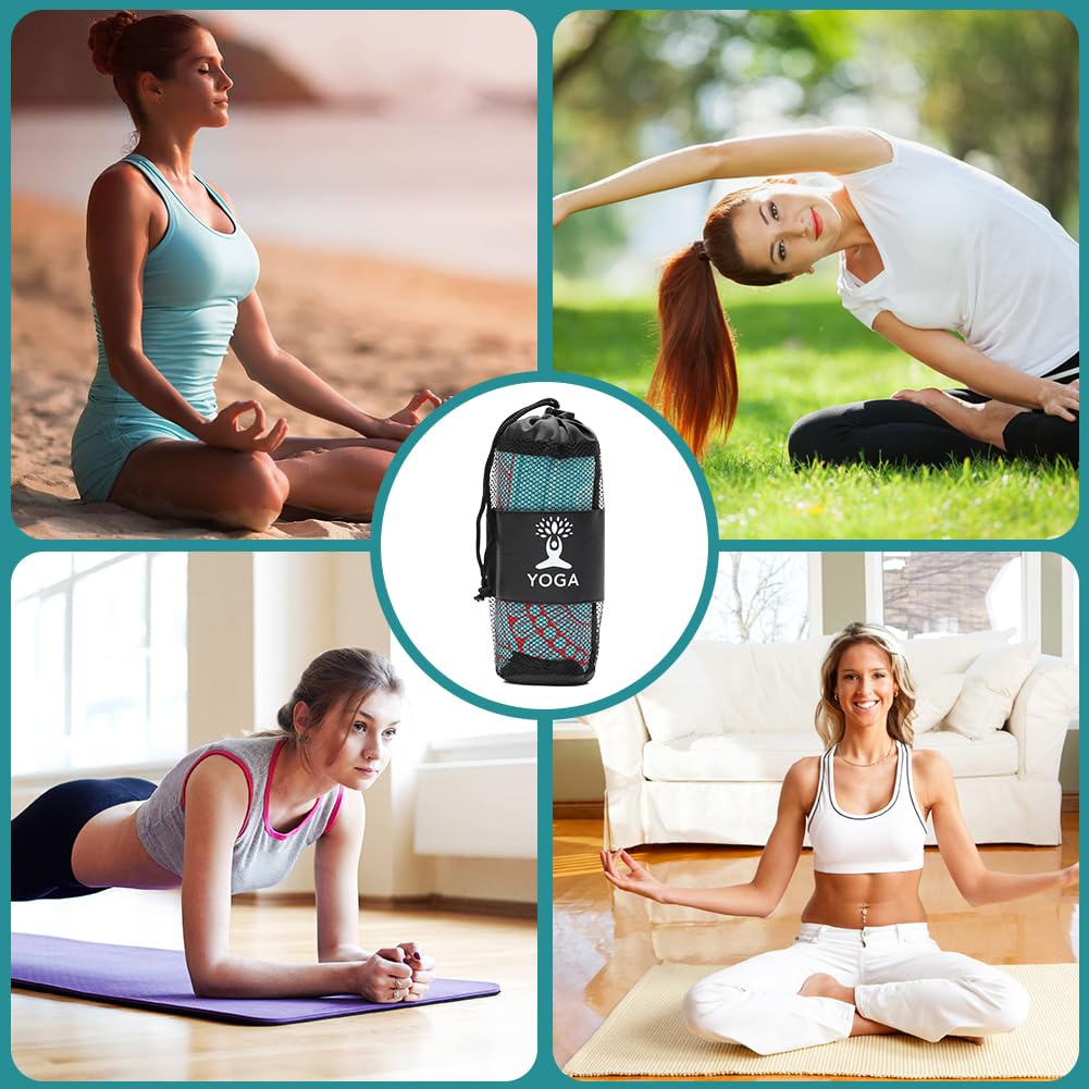 RANJIMA Yogamatten Handtuch, rutschfest Yoga Handtuch Auflage für Yogamatte Matte Decke oder Fitness Zubehör Saugfähig Schnelltrocknend Yogatuch für Pilates Hot Yoga Gym, 185×65cm