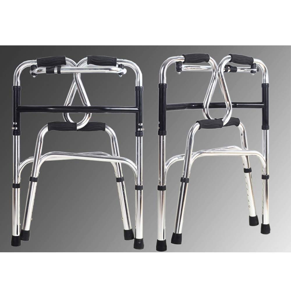 Andador, muleta de Cuatro Patas para discapacitados, Andador para Ancianos, Soporte para reposabrazos, Soporte para Caminar con Fractura para Ancianos, Acero inoxida