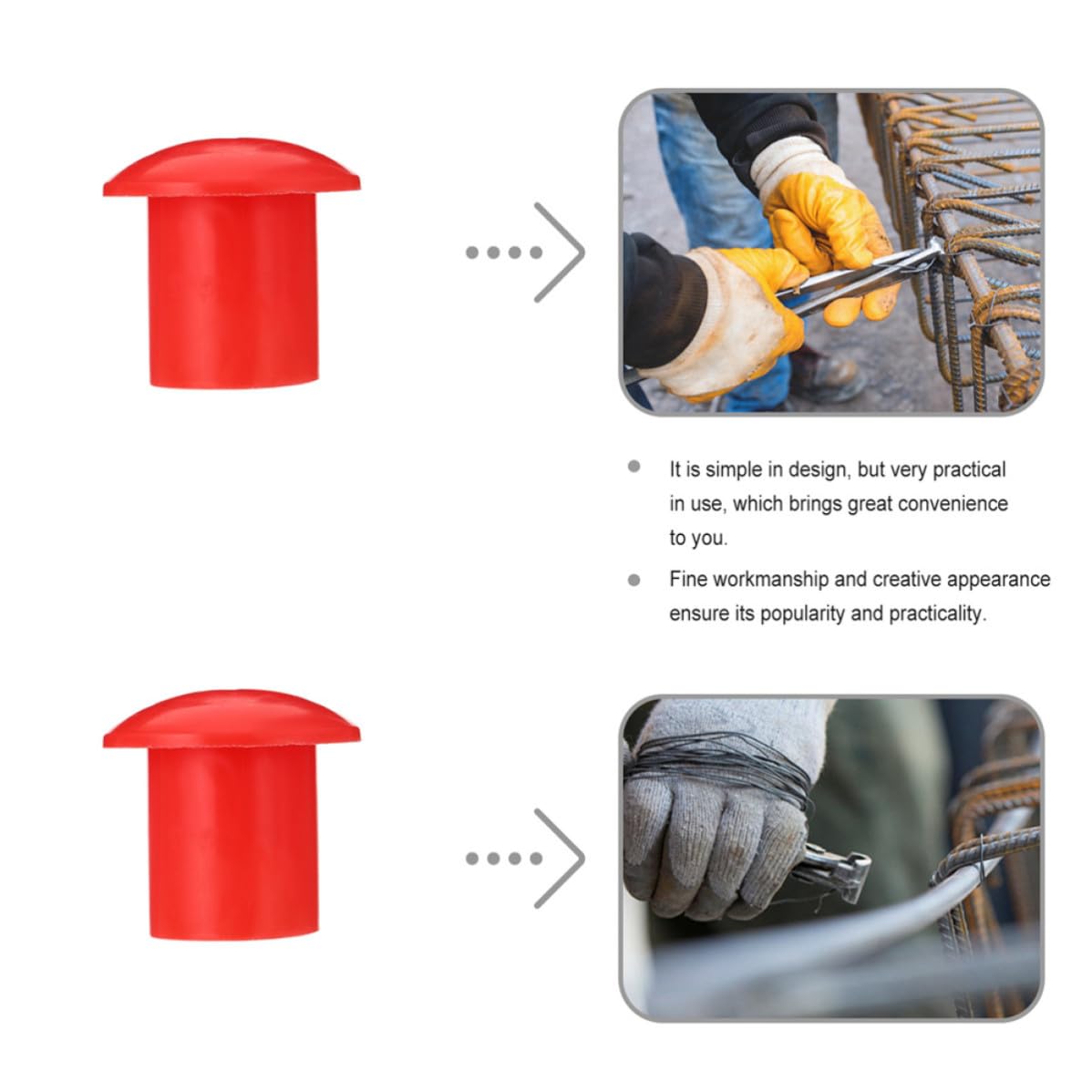 Beavorty 60 Pièces Plastique Capuchons Rouges de Sécurité en Barres