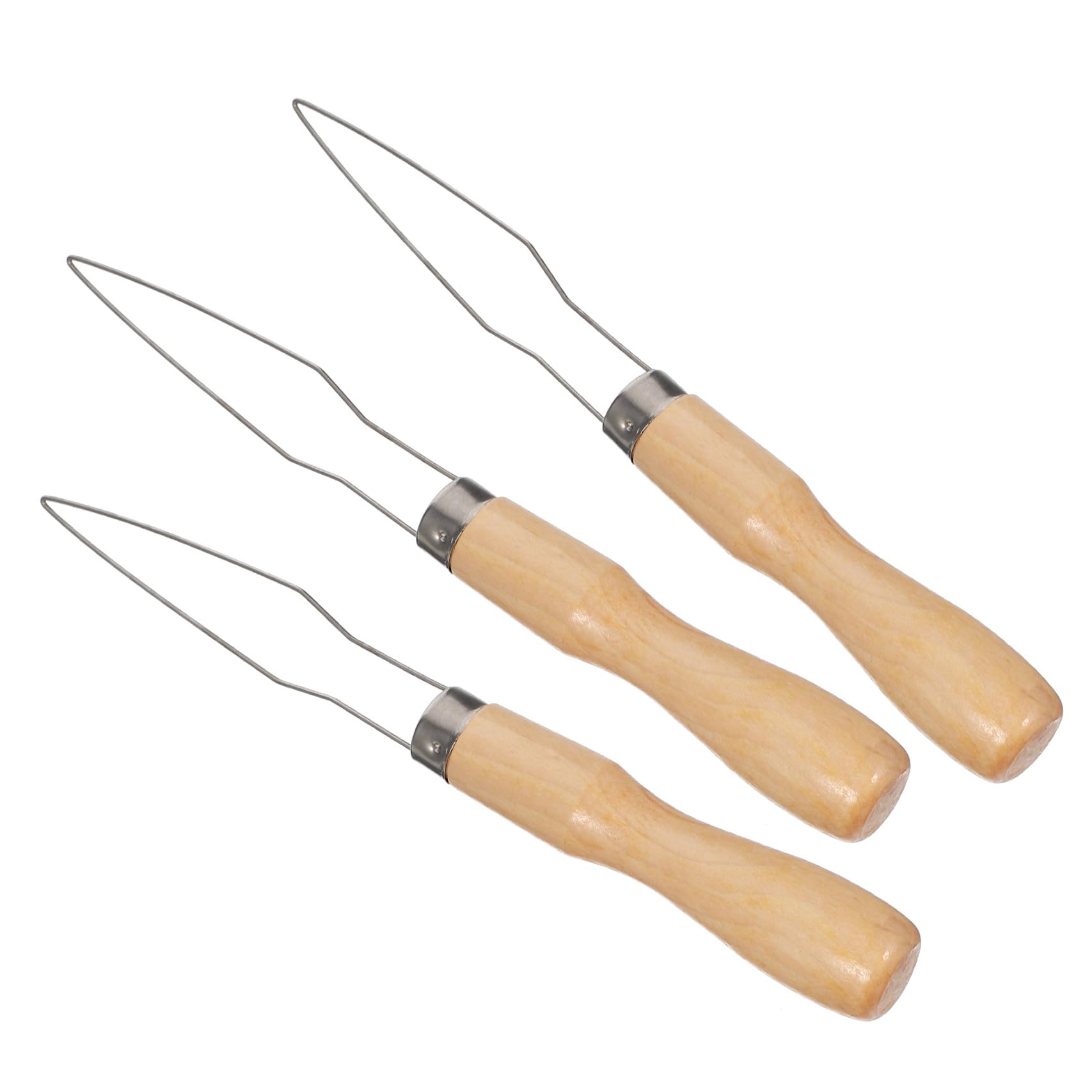 Healeved 3piezas Ayudante De Botones Inoxidable Mango De Madera Gancho Para Botones Dispositivo De Asistencia