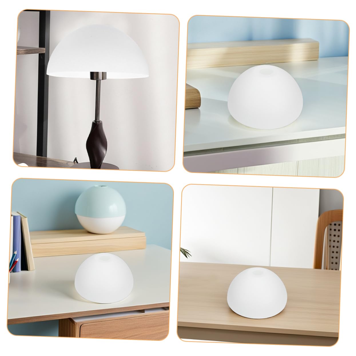 Paralume A Fungo Per La Decorazione Domestica Il Materiale PE Bianco Si Adatta A Varie Lampade Da 6 Pollici Di Diametro