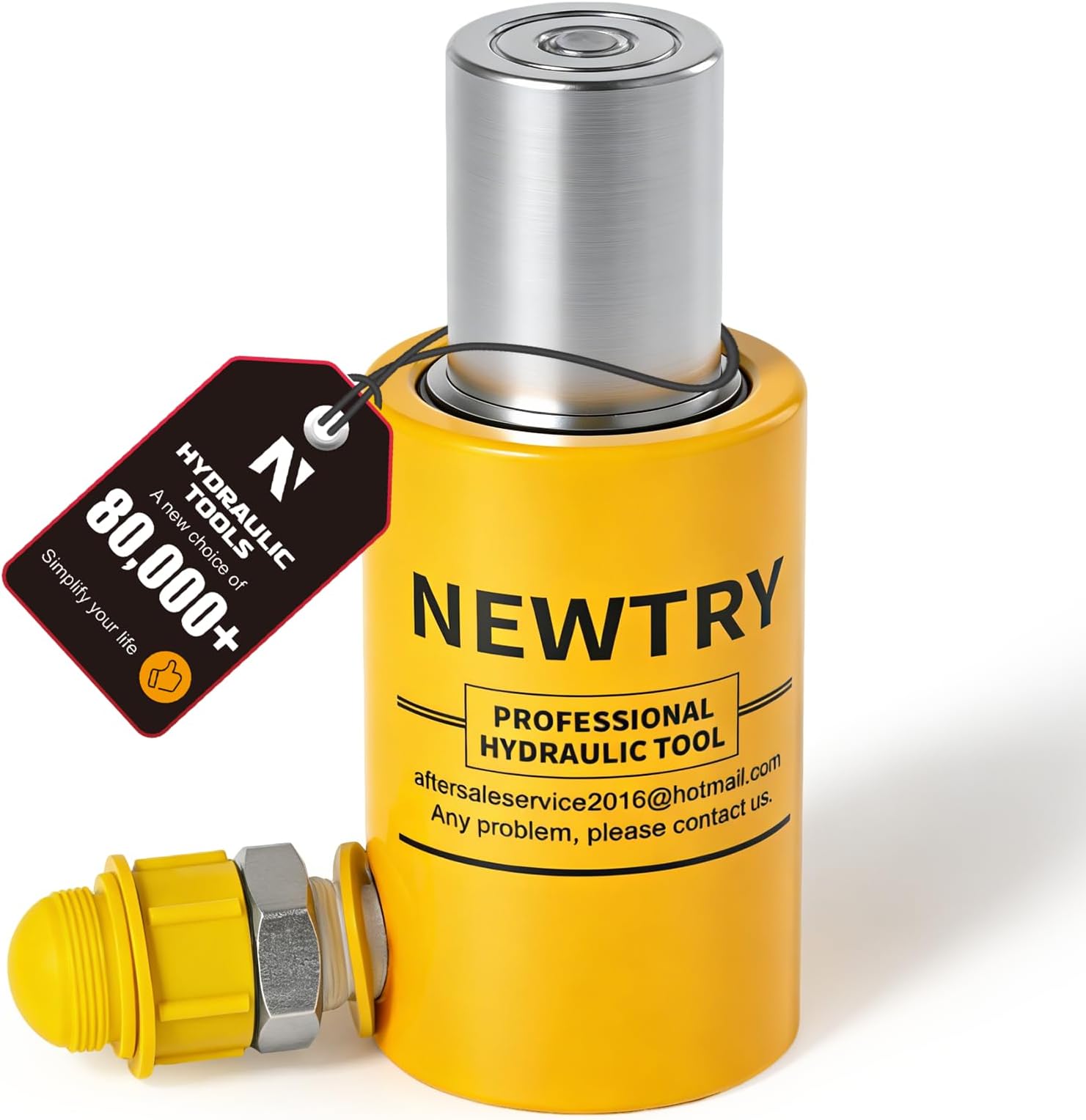NEWTRY 10 ton Hydraulic Ram Jack Cylinder Short Type 2” Stroke Porta Power Ram Industrial Lifting Jack Retract Automatically for Shipping Building Construction