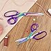 Asdirne Fabric Scissors, Heavy Duty Titanium Plated Stainless Steel, Tailor Scissors for Cutting Fabrics and Leather, Purple, Set of 2 (26cm/21cm)