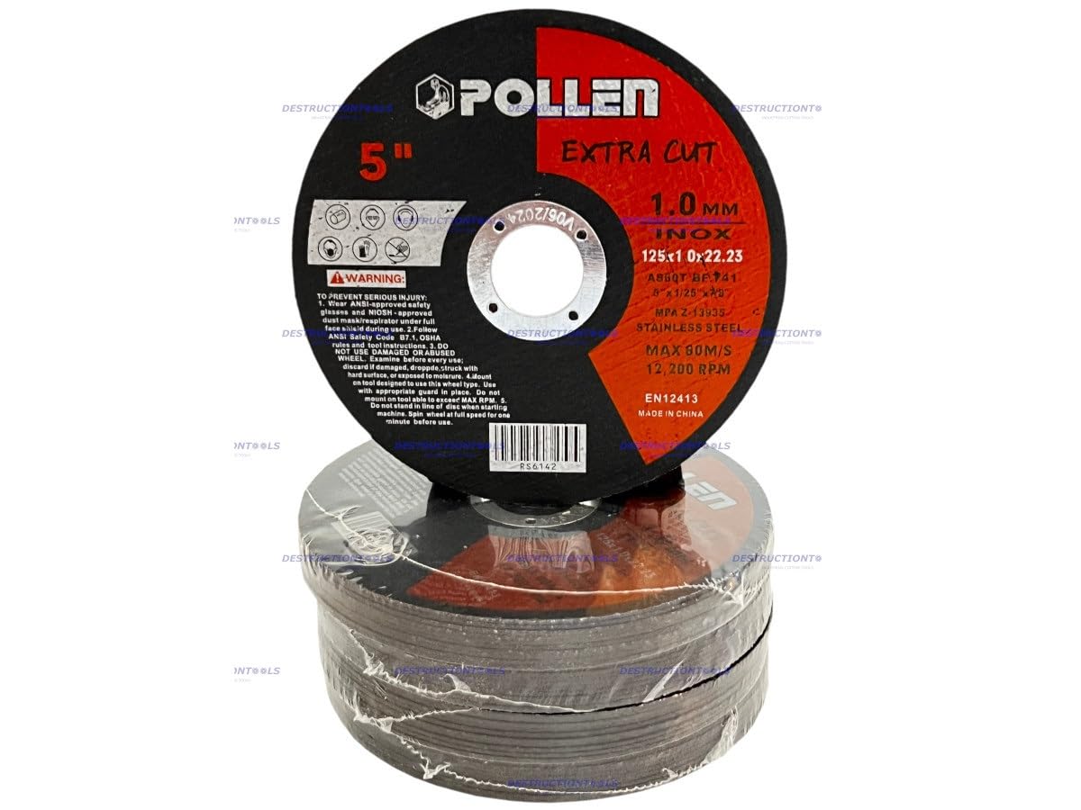 50pz Pollen disco da taglio 125mm spessore 1,0mm - extra cut - disco da taglio per inox/metallo