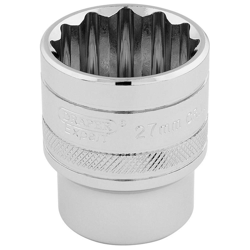 Draper 33442 1/2" Square Drive 12 Point Socket, 27mm Size