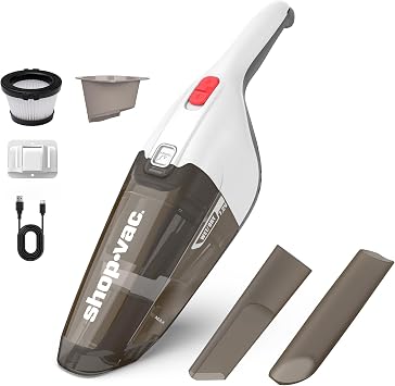 Shop-Vac Wet/Dry Handheld Vacuum Cordless, Wall-Mounted Hand Vac, White