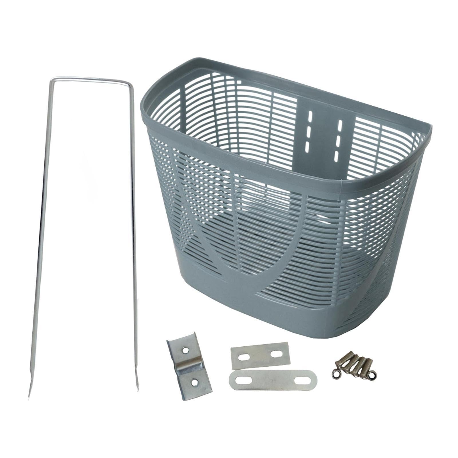 Hellery Front Basket, Easy-to-mount Storage Basket for Travel, Shopping, Mountain Bikes And Road Bikes Outdoors, Gray