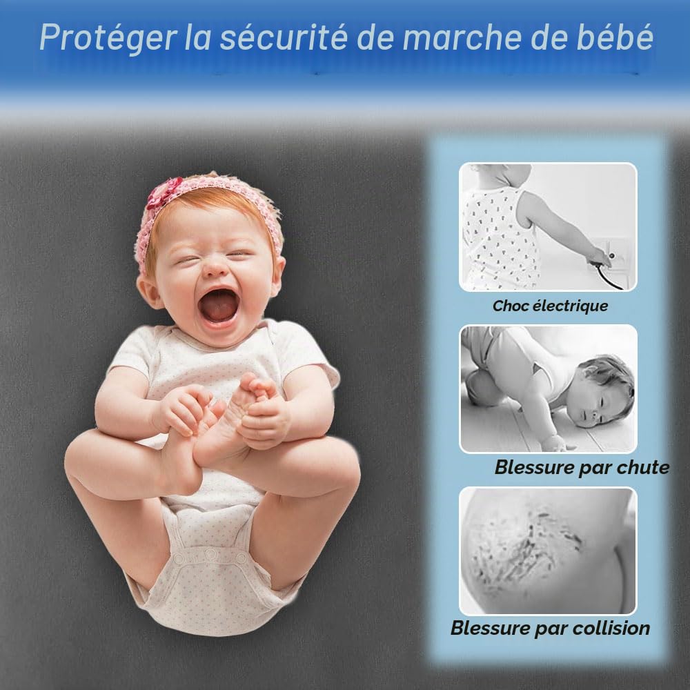 Parc Bébé Modulable,180cm*150cm*66cm Parc Bébé Pliable, Tissu Oxford/Avec sac de rangement/Sûr et confortable, Activités parent-enfant(Gris foncé/Noir) (Noir)