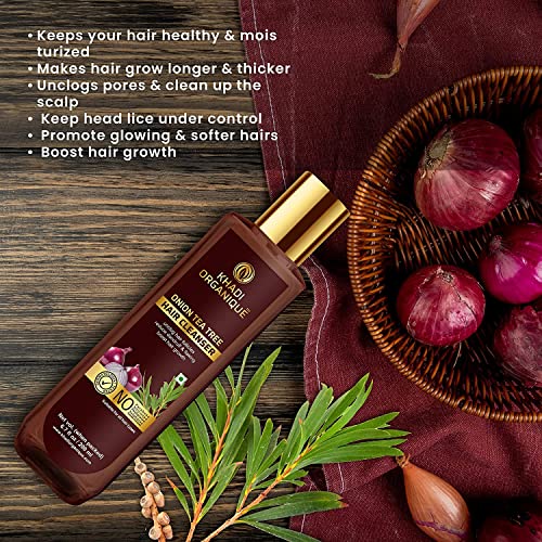 Image of Khadi Organique Tea Tree Shampoo | SLS & Paraben Free | Herbal Cleanser | for Itchy Scalp | Controls Hairfall, Removes Dandruff & Excess Oil | Strong, Smooth & Healthy Hair | 200 ml (Pack of 1)