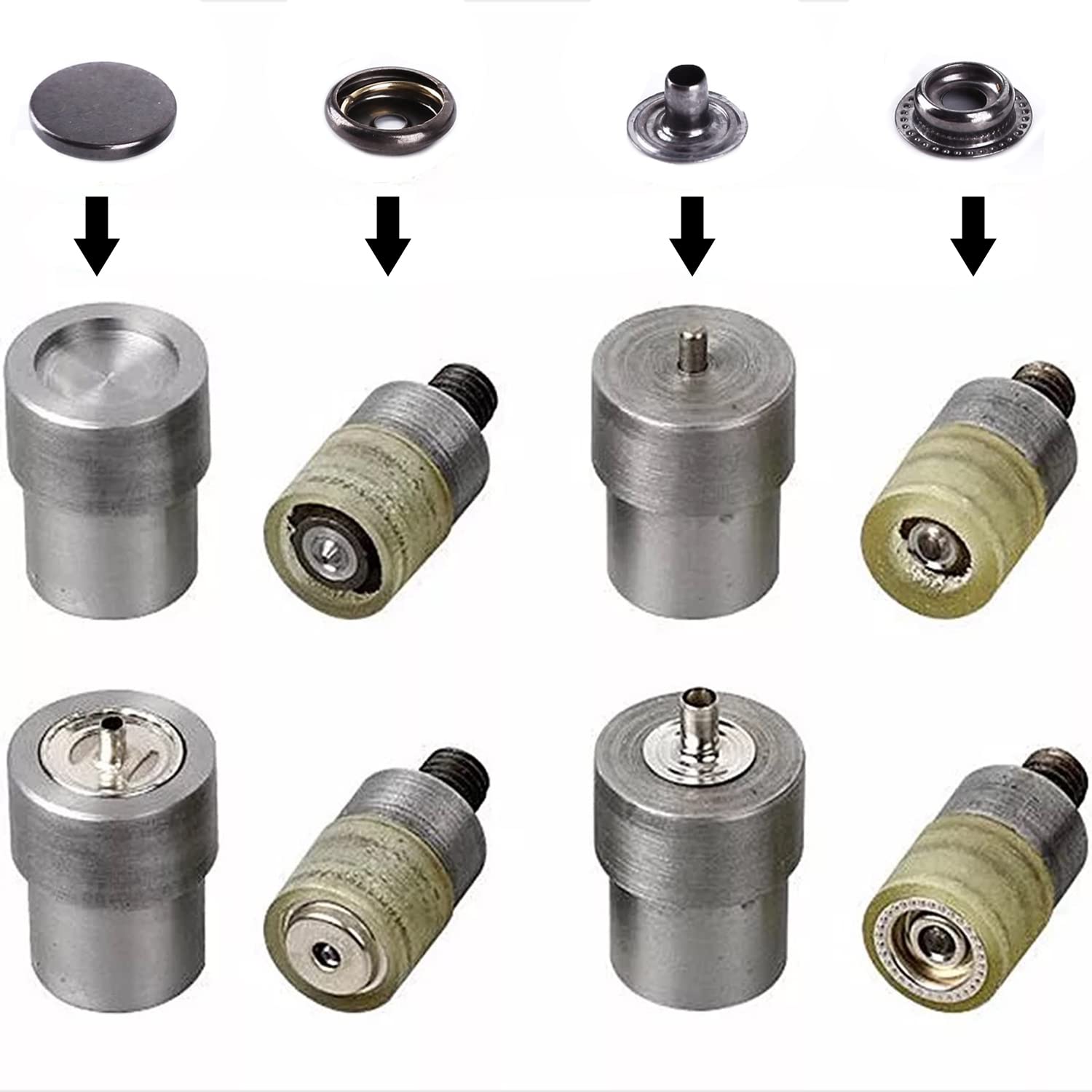 Weddecor Passacavo Punzone Macchina Die, Posto E Fissaggio Stella Borchie Per Leathercrafts, Arti e Mestieri, Abbigliamento, Universale Verde Pressione a Mano Macchina Die Set - Argento, 12mm