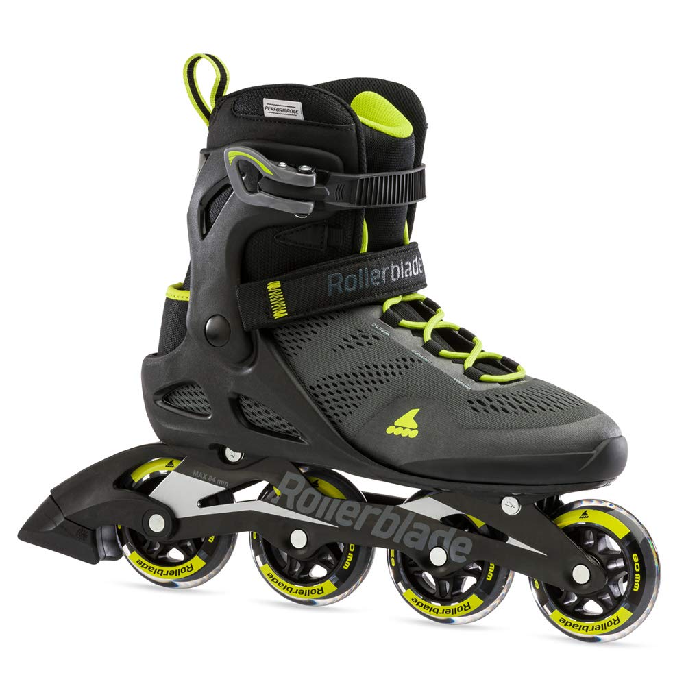 Rollerblade Macroblade 80 Men's Adult Fitness Inline Skate, Black and Lime, Performance Inline Skates