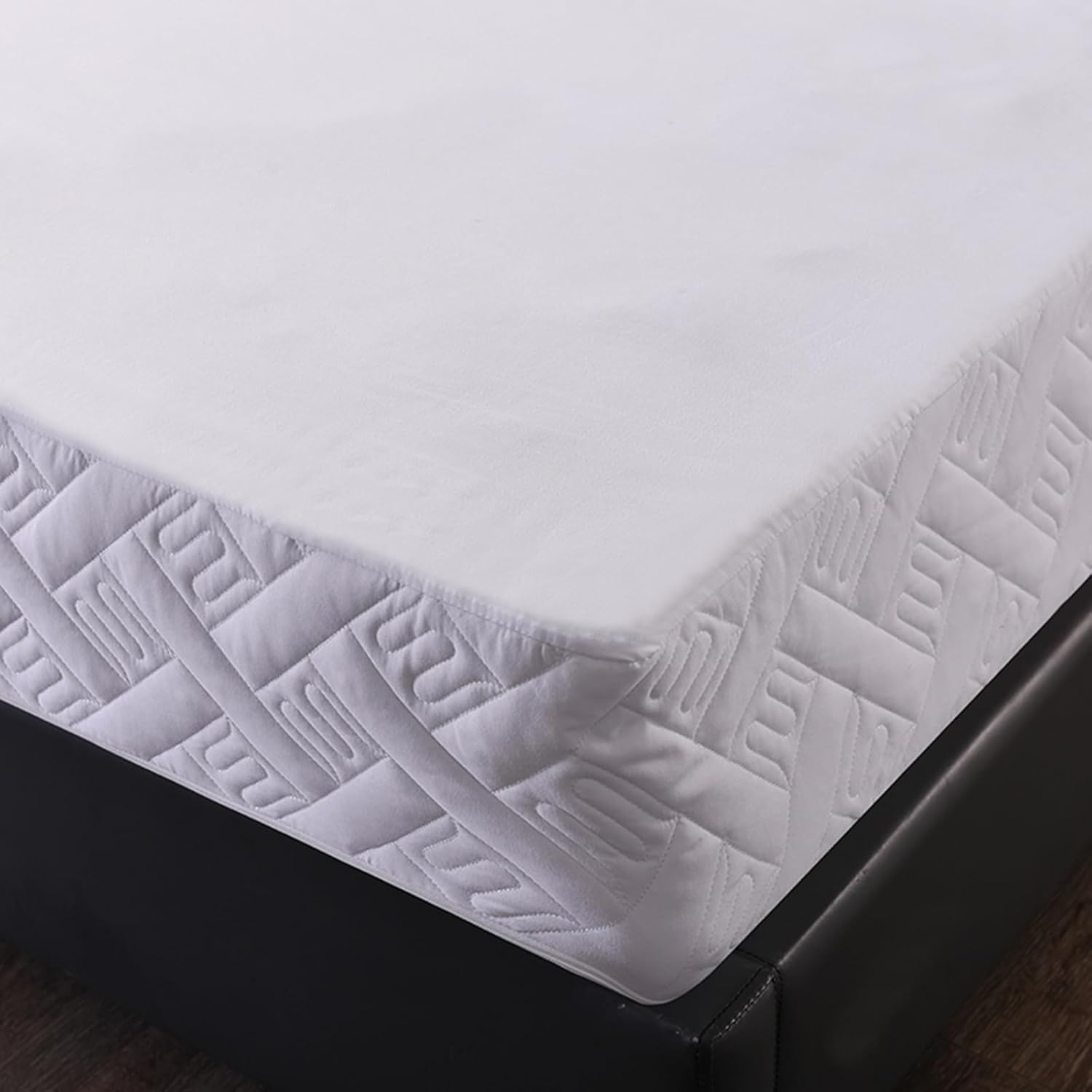 TYYUETY Volledige ritssluiting Ademend stofdicht wasbaar hoeslaken Aanpasbare maat Waterdichte gewatteerde matrasbeschermer voor eenpersoons/tweepersoons/kingsize bedden-Grijs- 180 x 200 30 cm