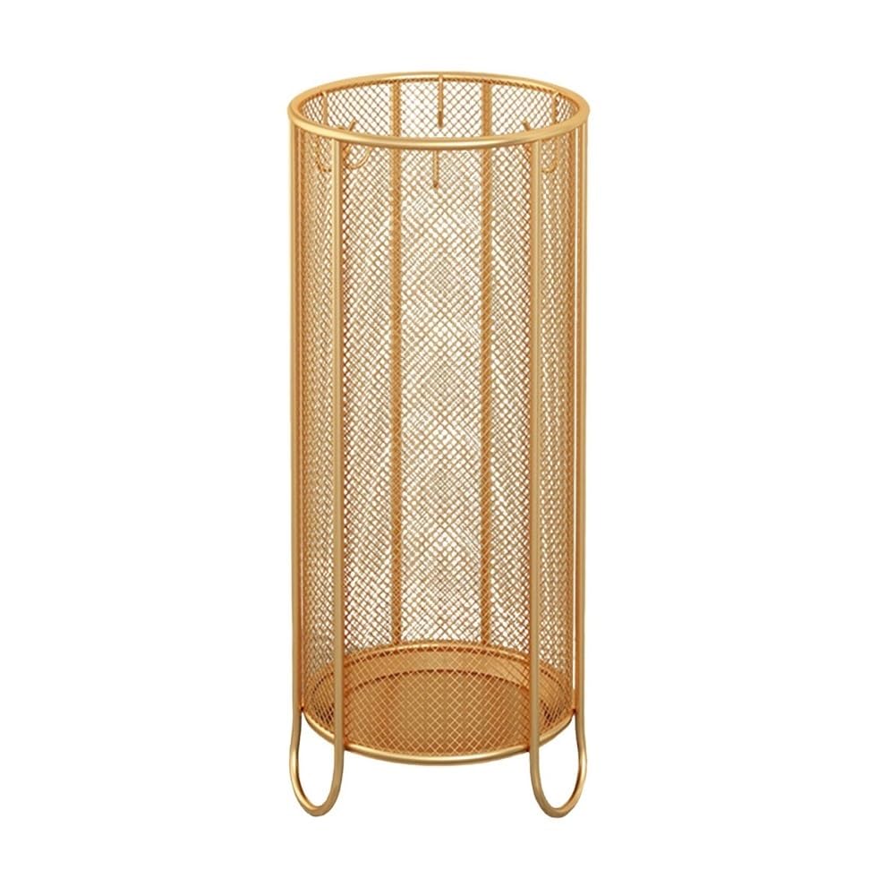Porte-Parapluie en Fer Doré Chic et Moderne, Accessoire de Décoration Haut de Gamme