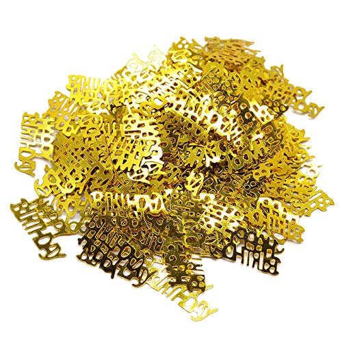 Happy Birthday Gold Table Confetti - Birthday Party Table Decorations Gold Confetti Glitter, Perfect for Table Decorations, Party Supplies (Happy Birthday, Gold)