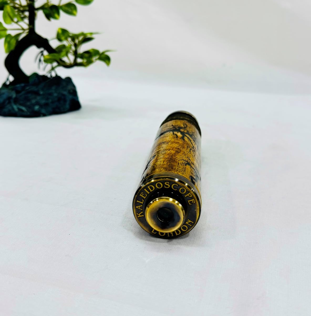 Nautical Replica Hub Brass Kaleidoscope in Gift Box, Vintage Antique Design, 3D Mirror Lens, Ideal Gift for Adults- Birthday, Special Valentine's Day Gifts for Men & Women (6 Inch)