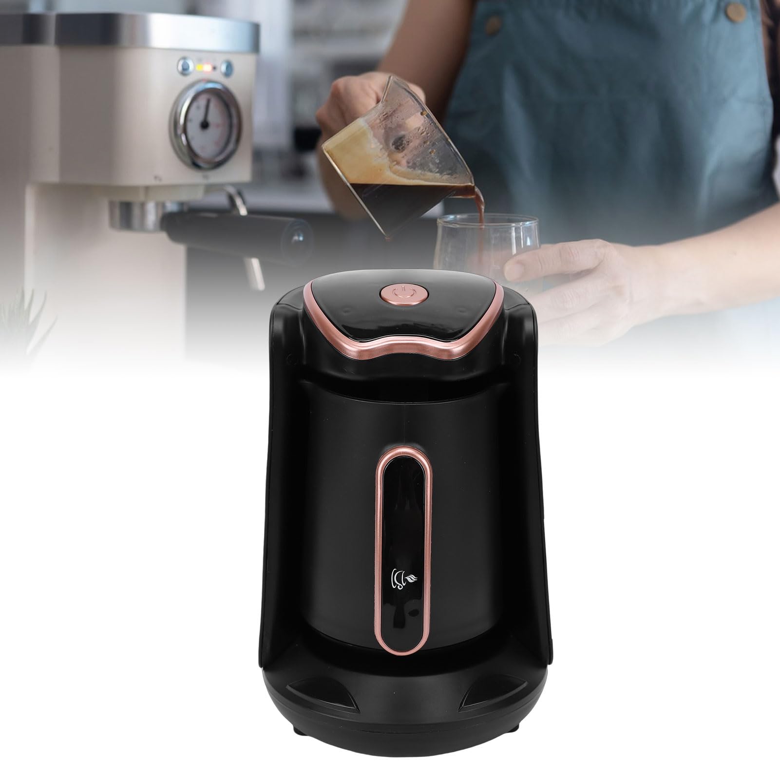 Macchina per caffè turco, macchina per caffè turco elettrica portatile a doppia pentola da 400 W Versatile infusore per tè Macchina per caffè espresso per uso in ufficio domestico