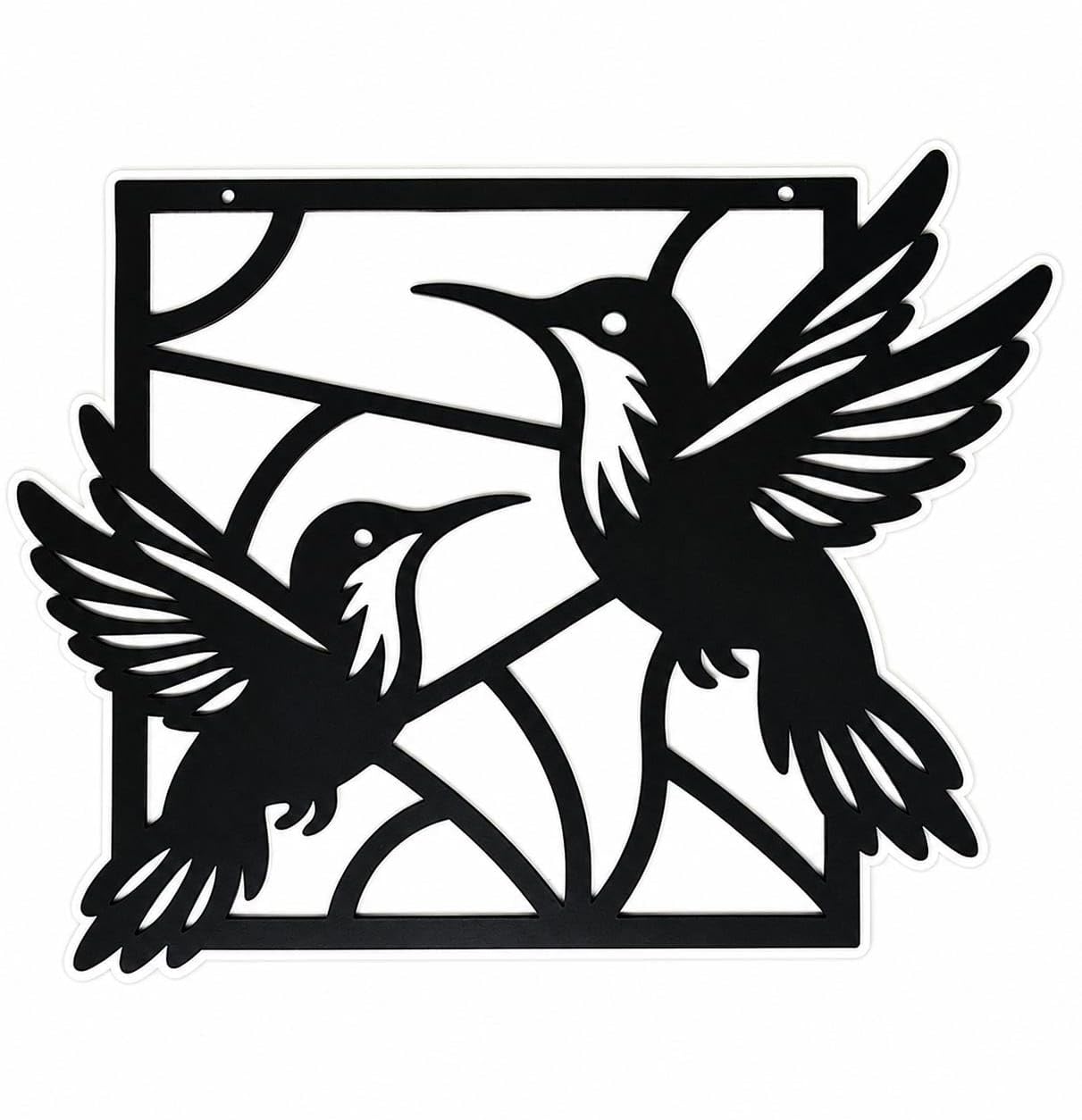 Bird Wall Art Home Decor, 2 layer Wooden Art, 15 by 12 Inch Black & White MDF Hanging for Living Room or Bedroom-image-35