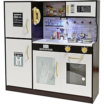 TaoHFE Toy Kitchen, Blue Kids Kitchen Playset for Kids Ages 4-8 Boys Gift Girls Play Kitchen Sets for Kids Kitchen Playset with Lights and Sounds Wooden Toy Kitchen Playset Gift Kids Kitchen Set