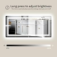 Vista 11 de WTTY LED Bathroom Mirror 32"x32" with Backlit and Front Light,Stepless Dimmable LED Mirror for Bathroom,Anti-Fog Lighted Bathroom Vanity Mirror