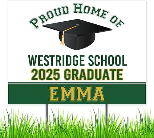 Congratulations Class of 2025 Graduate Personalized Yard Sign with Metal Stake, Custom Graduation Party Personalized Lawn Sign