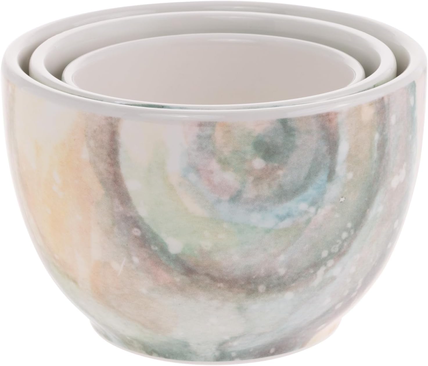 Boston International Aquamarine Ceramic Nesting Bowls, Set of 3