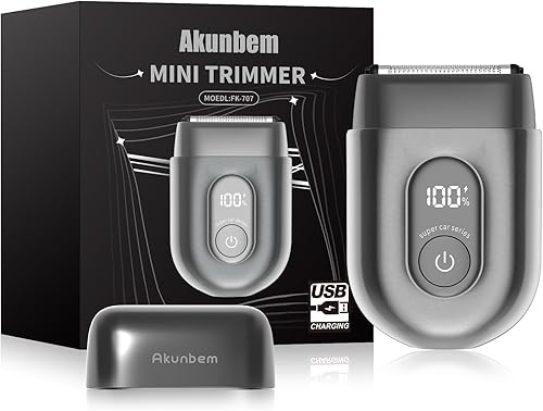 Miniatura 1 de Maquinilla de afeitar eléctrica para hombres, mini afeitadora eléctrica para hombres, afeitadora portátil de lámina con 3 cuchillas de afeitar