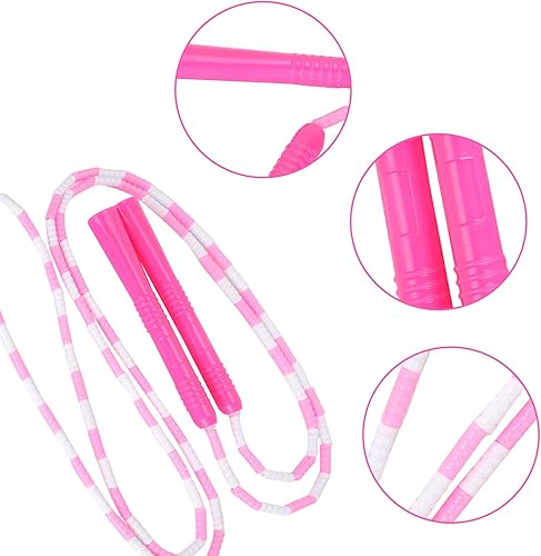 Miniatura 9 de Zerodis Jump Rope with Beaded Segments Ergonomic Handle, Lightweight Skipping Rope for Fitness, Boxing and Cardio Training, Anti Slip Rotation for