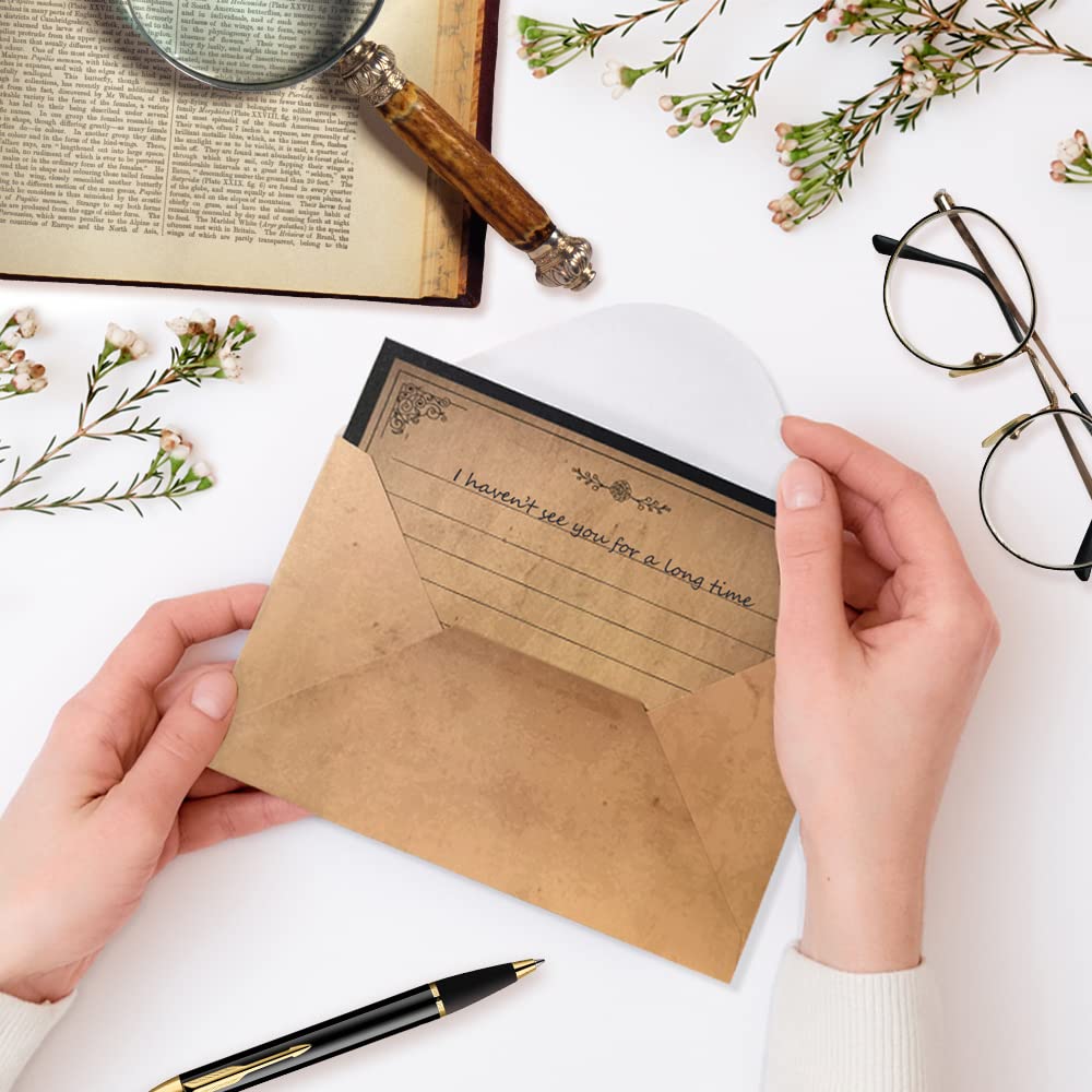 Paper Master Lined Vintage Stationary Paper, Old Fashion Stationary Paper and Envelopes Set, 48 Sheets + 24 Envelopes Letter Writing Stationery Set for All Occasion, 7.3 x 10.2 Inch - Image 5