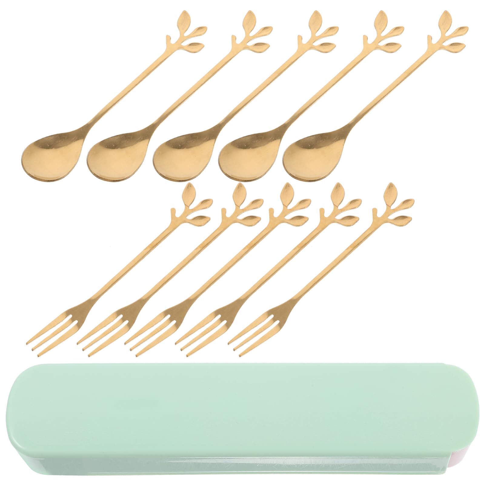 MUCKLILY 1 Set Stainless Steel Fruit Fork Set Utensils for Dessert Appetizers Wear Resistant Comfortable Handle for Home Parties and Restaurants