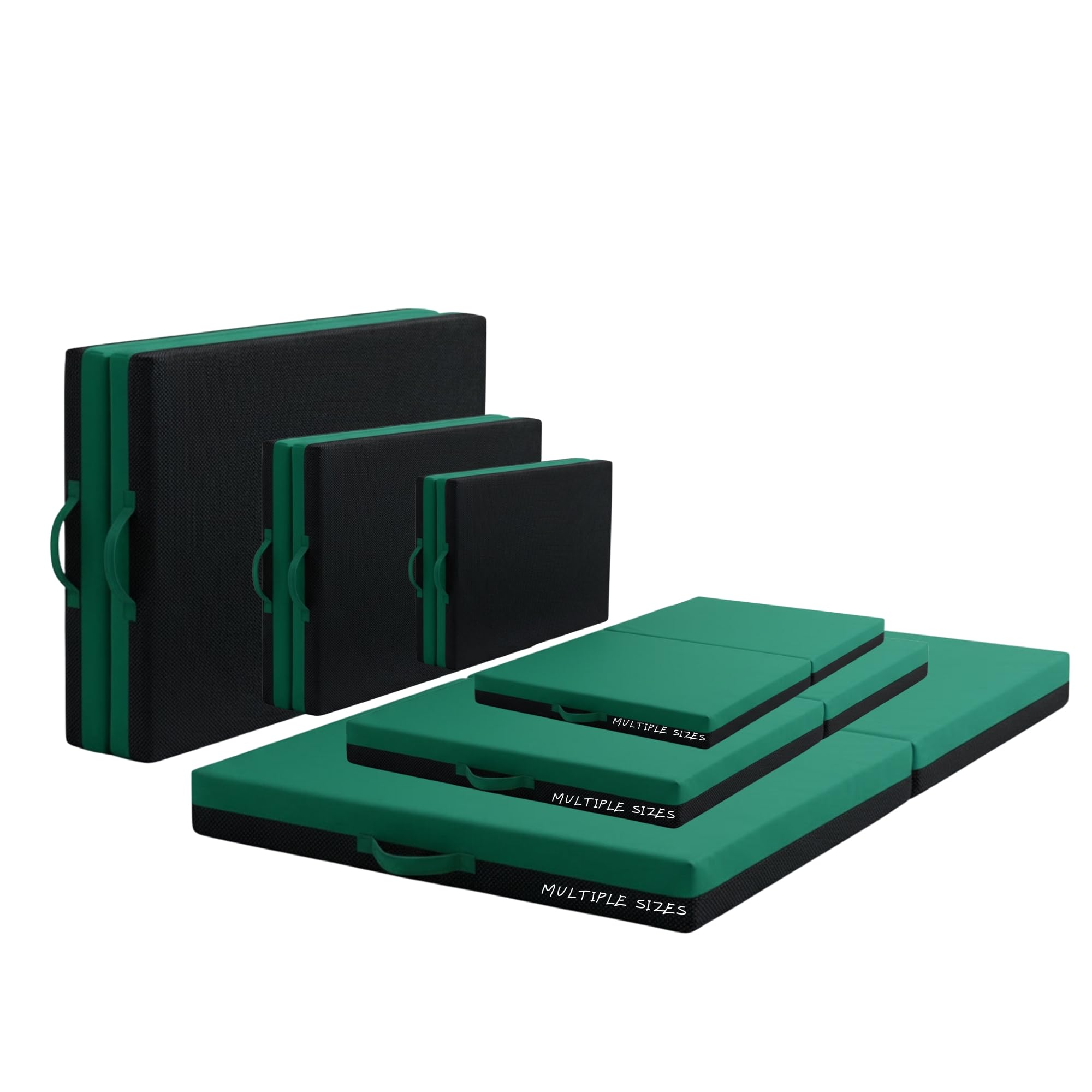 Non Slip Gymnastics Bi Fold Exercise Crash Landing Tumbling Mat For Yoga Aerobics Crashing Training Schools (Bottle Green, 200cm x 75cm)