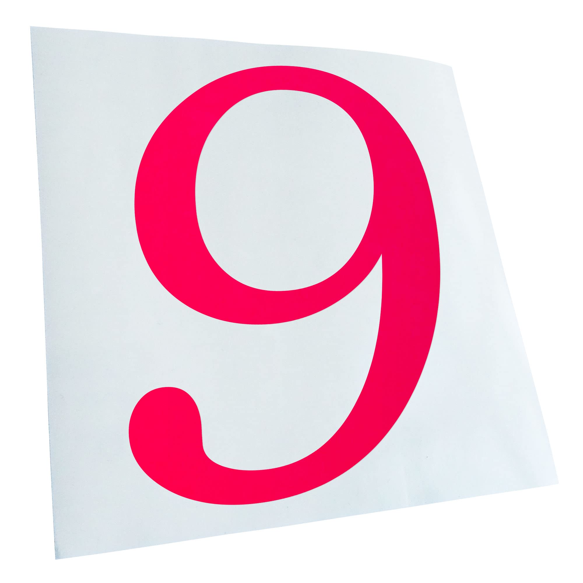 Kiwistar - Car Sticker - Neon Pink - 60 x 48 cm Number 9 - Numbers - Rear Window Car Sticker Weatherproof for Car Truck Moped Truck - Sticker Exterior Self-Adhesive Tuning Accessories for Window