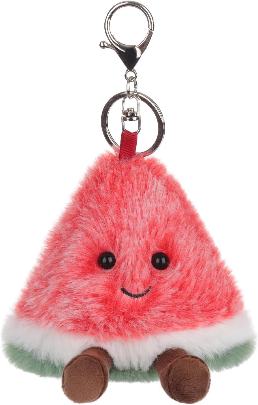 Apricot Lamb Watermelon Cute Food Plushies Keychain, Soft Stuffed Plush Keychain Toys for Kids’ Backpack, Purse, 3.5Inches - Image 4