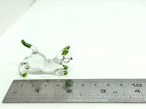 Miniatura 7 de Figuras en miniatura de gatos tristes animales soplados a mano, arte de vidrio coleccionable, decoración de regalo, transparente