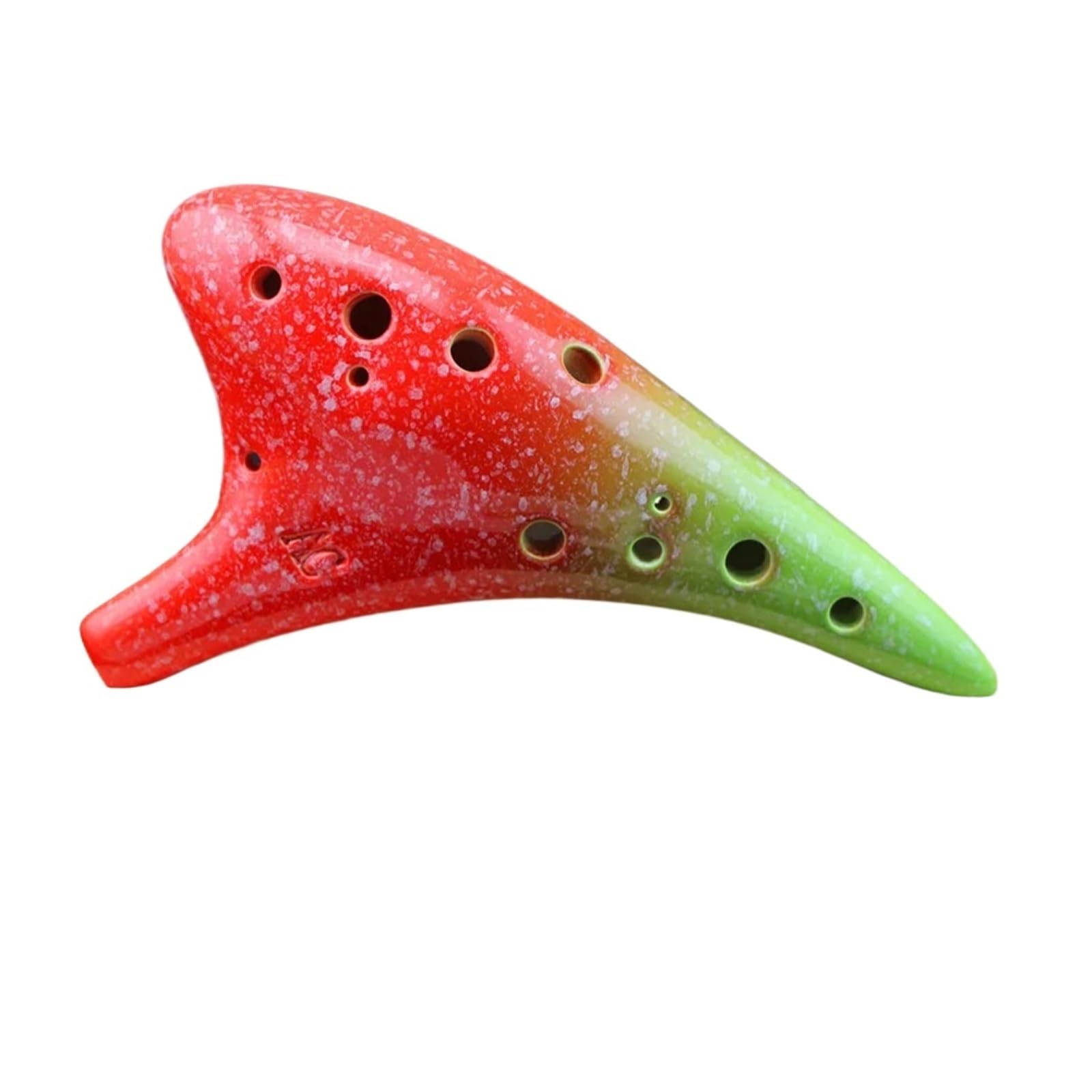 Ocarina Ceramica Alto C Strumento musicale Orff in ceramica multicolore a 12 fori Ocarina Alto C stile stellato con custodia protettiva for spartito cordino per Principianti Adulti