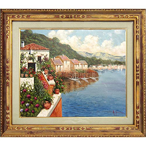 Amazon.co.jp: アントニオ・サンニノ『ガルダ湖(F8)』油彩画 風景画 