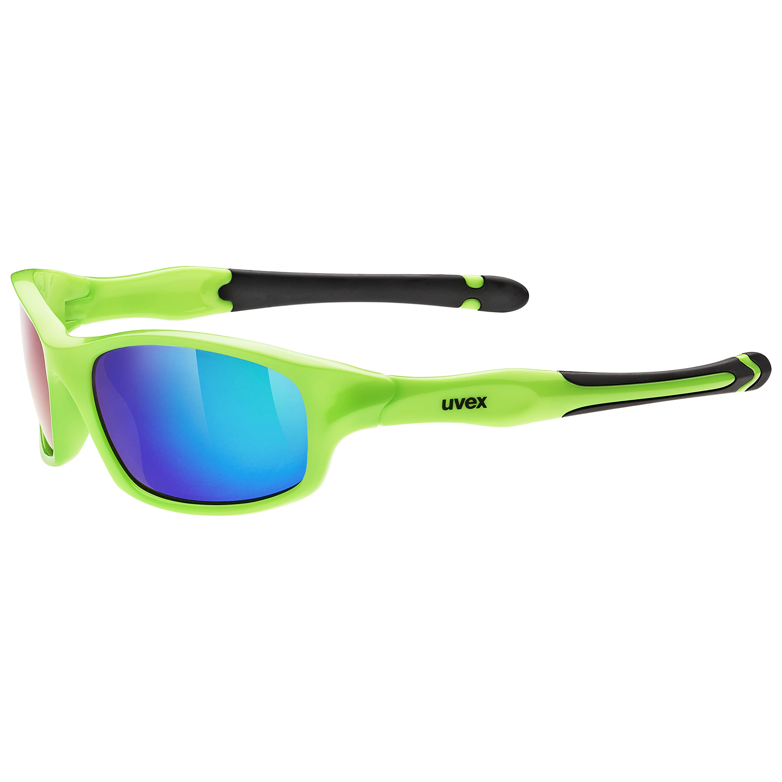 Uvex Sportstyle 507 - Sunglasses for Kids - Mirrored Lenses - incl. Headband - Green/Green - One Size