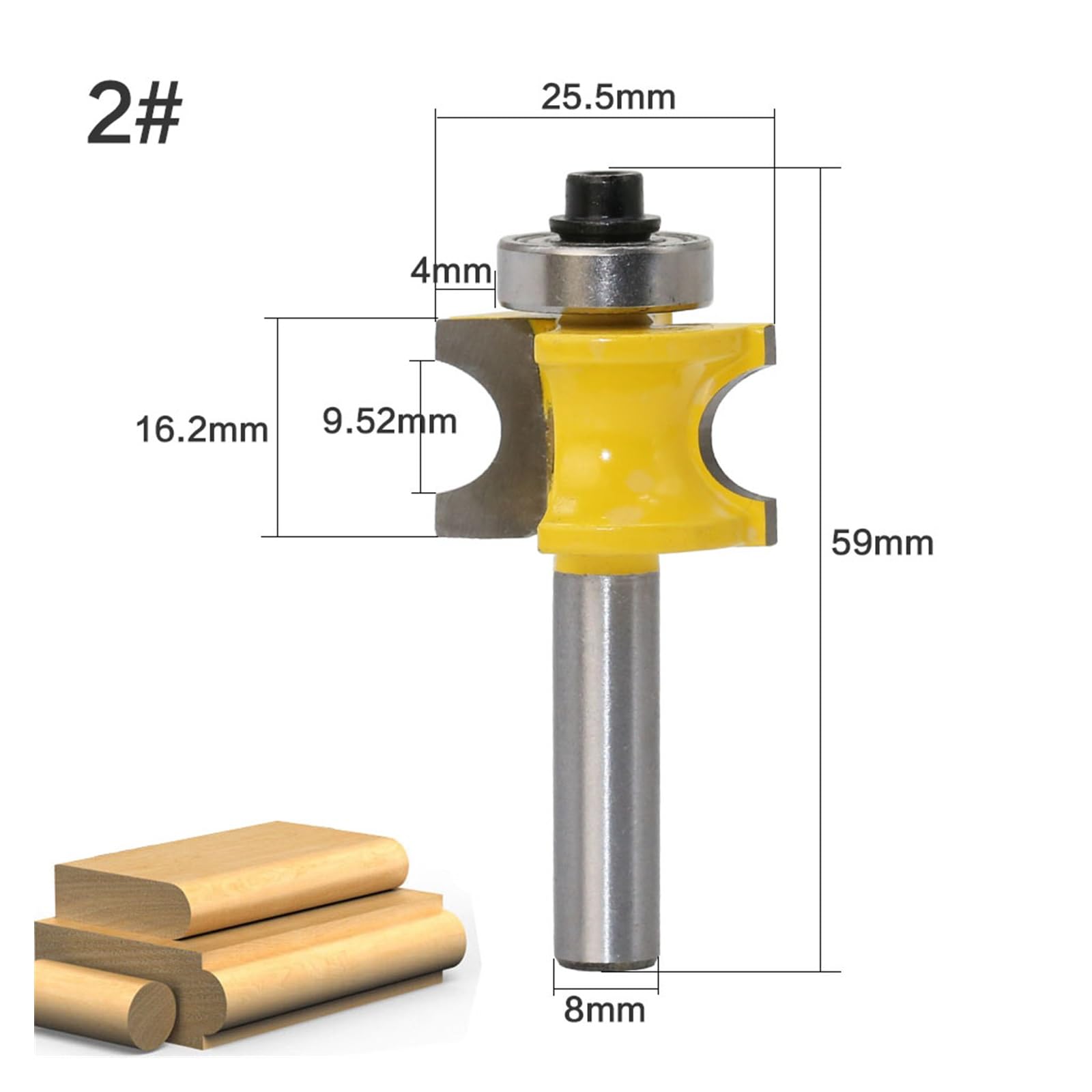 5 sztuk 8mm z końcówką trzpieniową Bullnose frez do drewna Bit węglika wolframu Box Router Bit frez do drewna