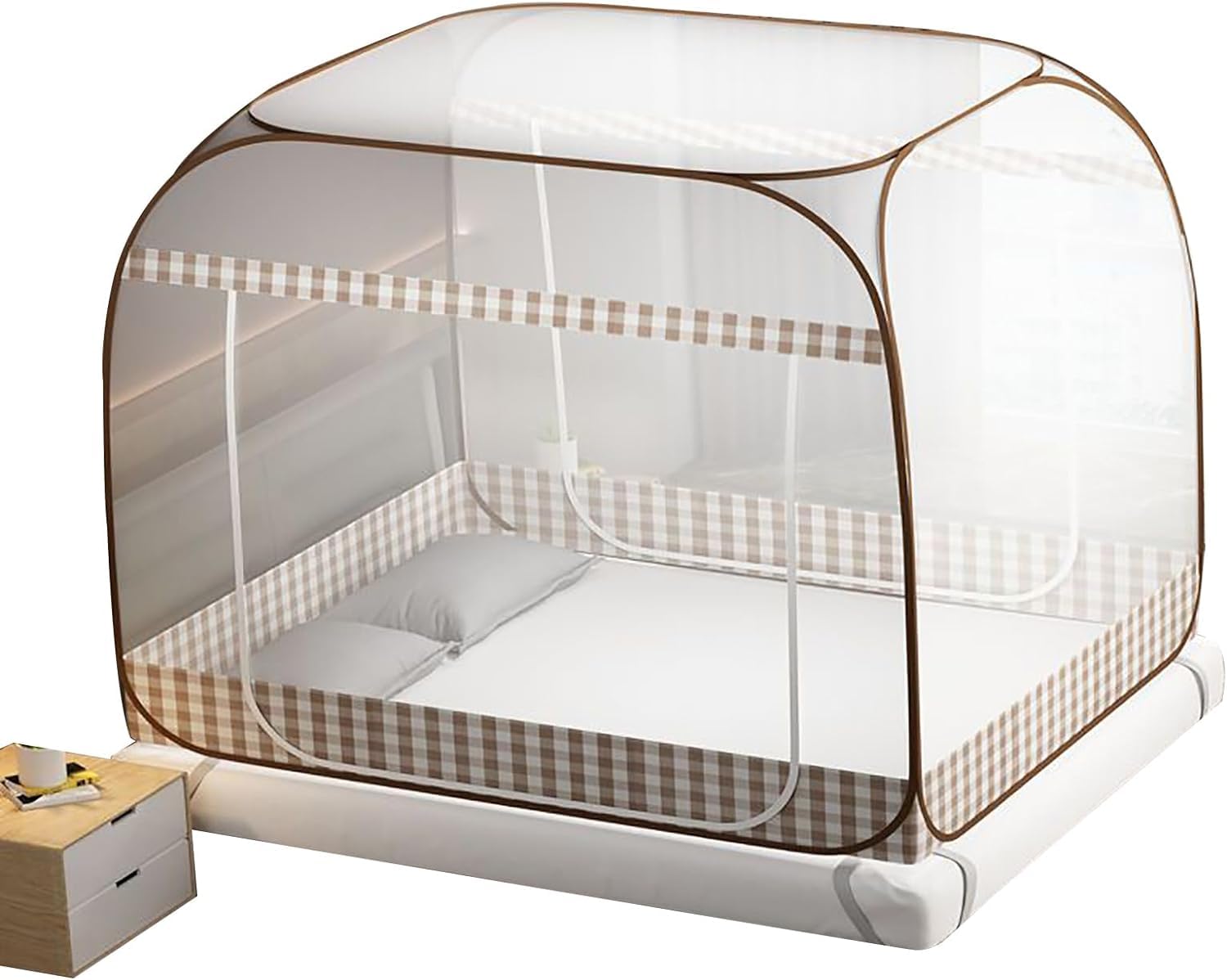 Moustiquaire pliable escamotable 1,2 x 1,9 m pour lit et chambre