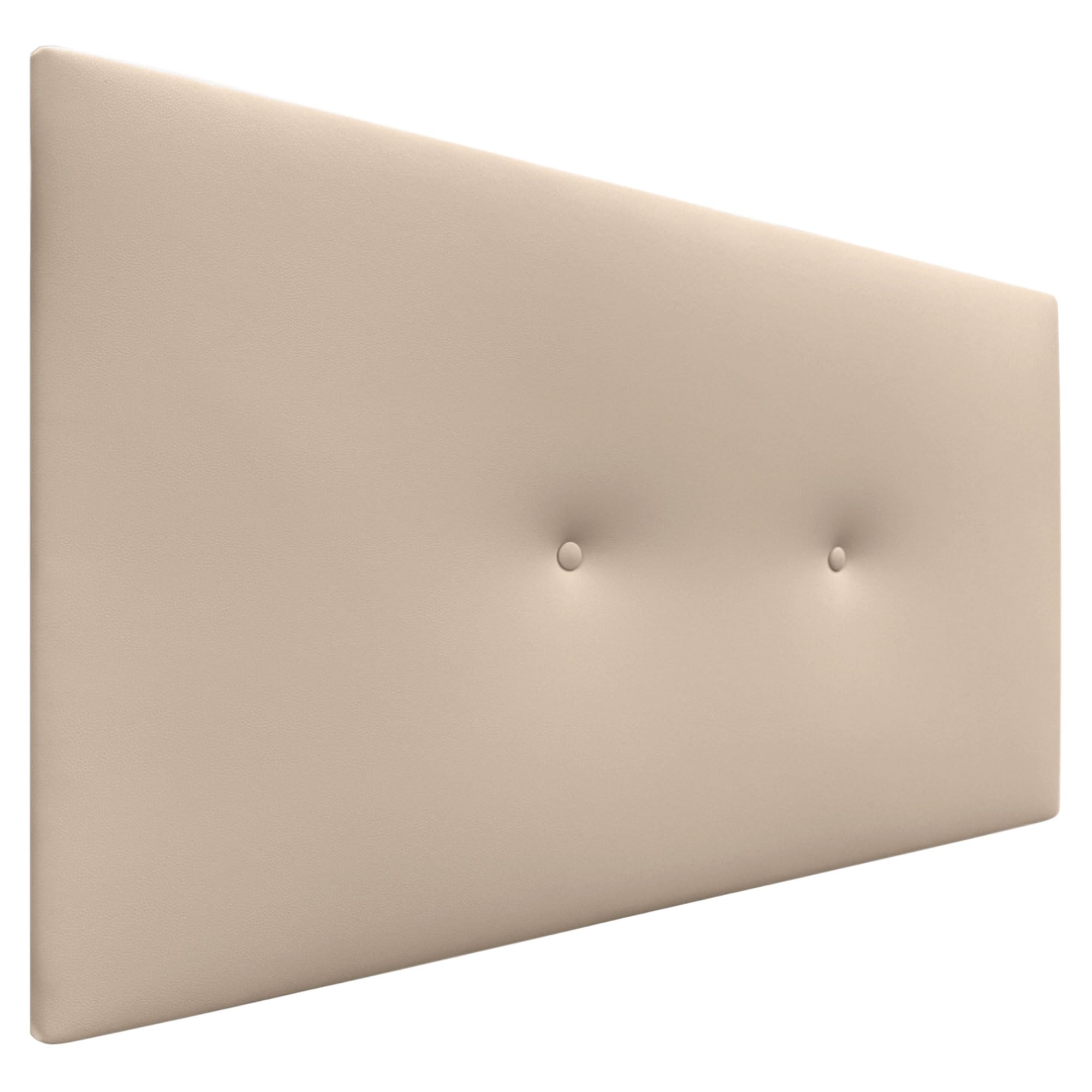 DHOME Cabecero de Polipiel o Tela Acualine Liso con Botones Tapizado de Alta Gama Cabezal Lujo Cama Dormitorio Moderno Acolchado (Polipiel Beige, 90x50cm (Camas 80/90))