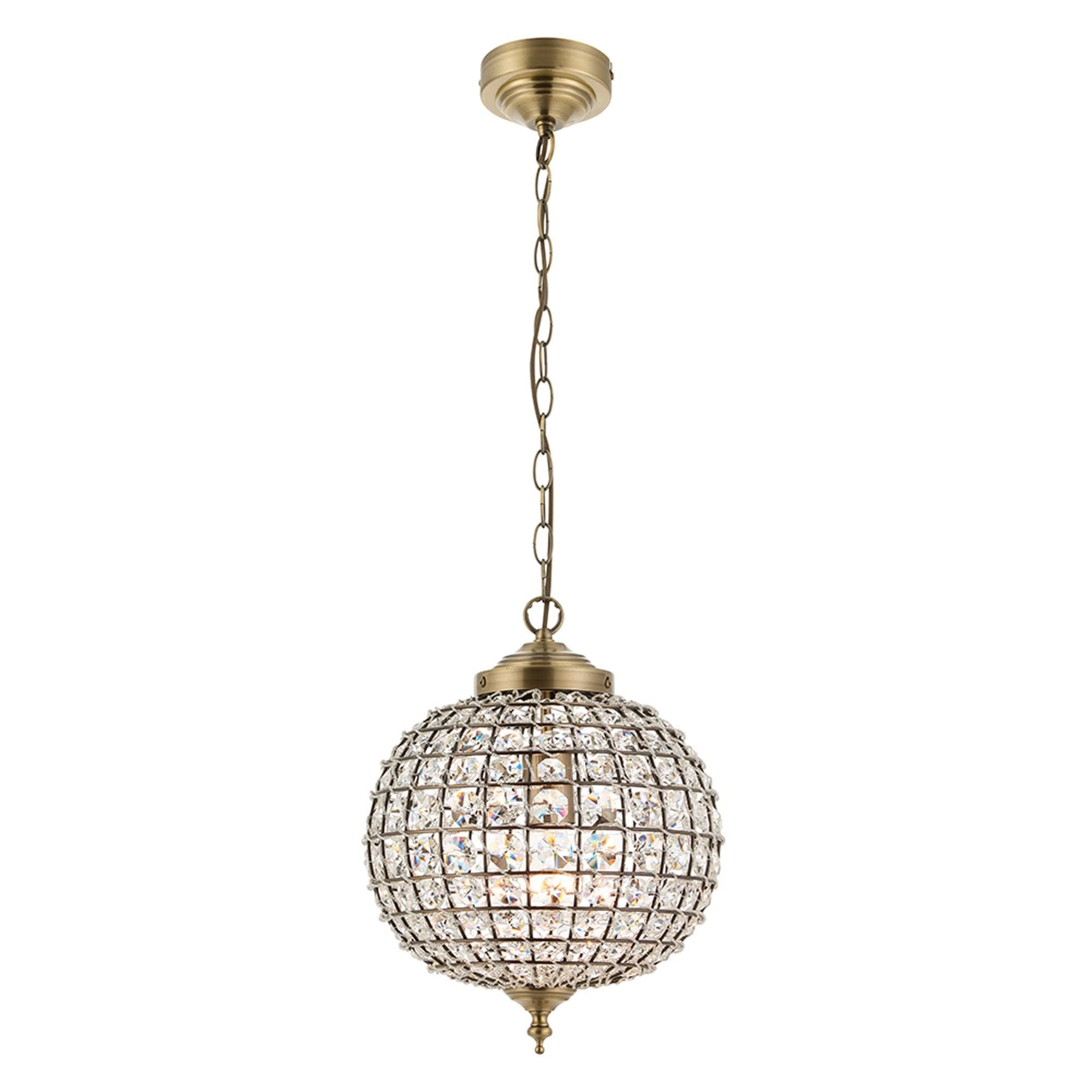 Luminosa Lighting Luminosa Tanaro 1 Light Ceiling Globe Pendant Antique BrassGlassE27 from B&Q