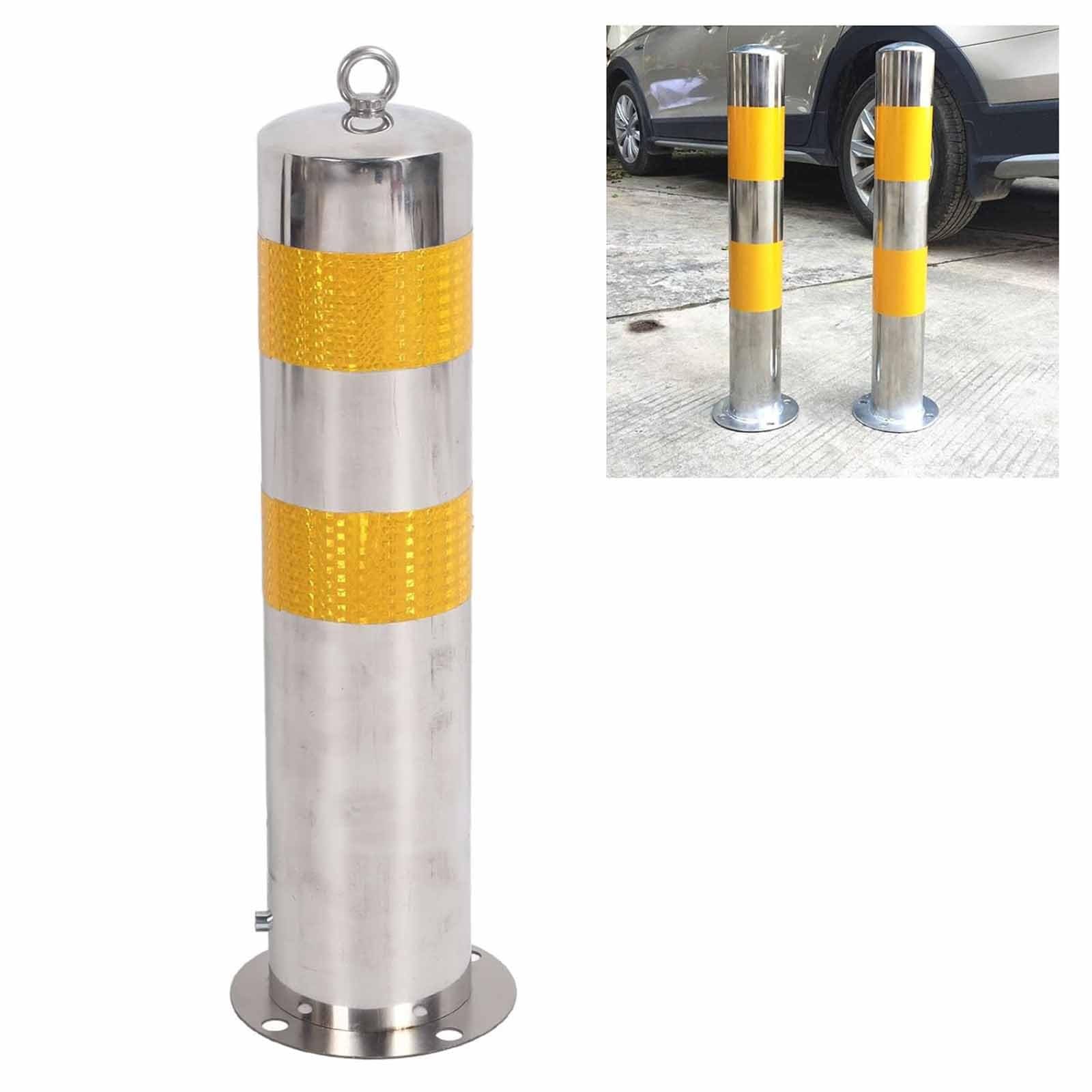 Poste de Delimitación de Tráfico, Barrera de seguridad portátil, poste estacionamiento, entrada, bolardo, garaje, acero inoxidable(Style 7)