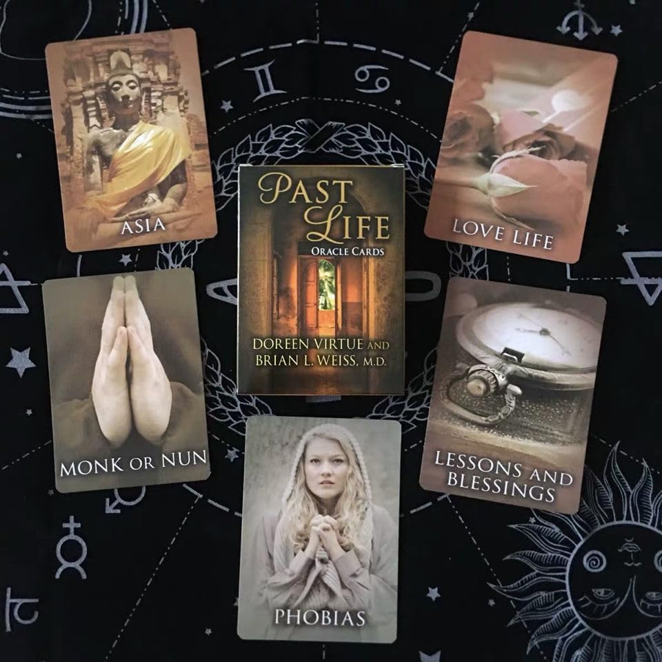 HENIRAG Past Life Oracle Tarot Cards Deck, Mind Info Oracle Cards, Oracle Cards for Beginners, Answers to Guiding You Through Life and Career Questions for Adults (Design-1)
